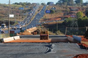 Obras em andamento do Trevo de Triagem Norte